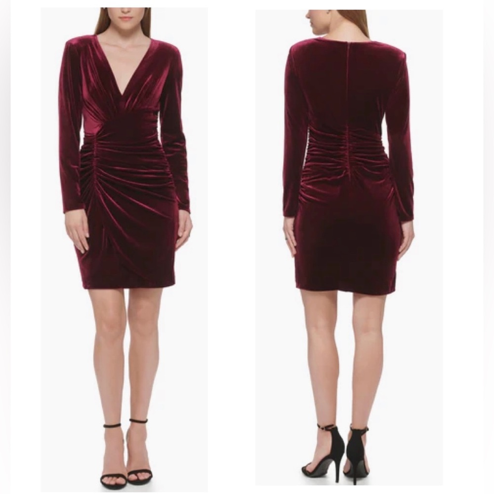 Vince Camuto Velvet Cowl Neck Bodycon - Auburn (12)